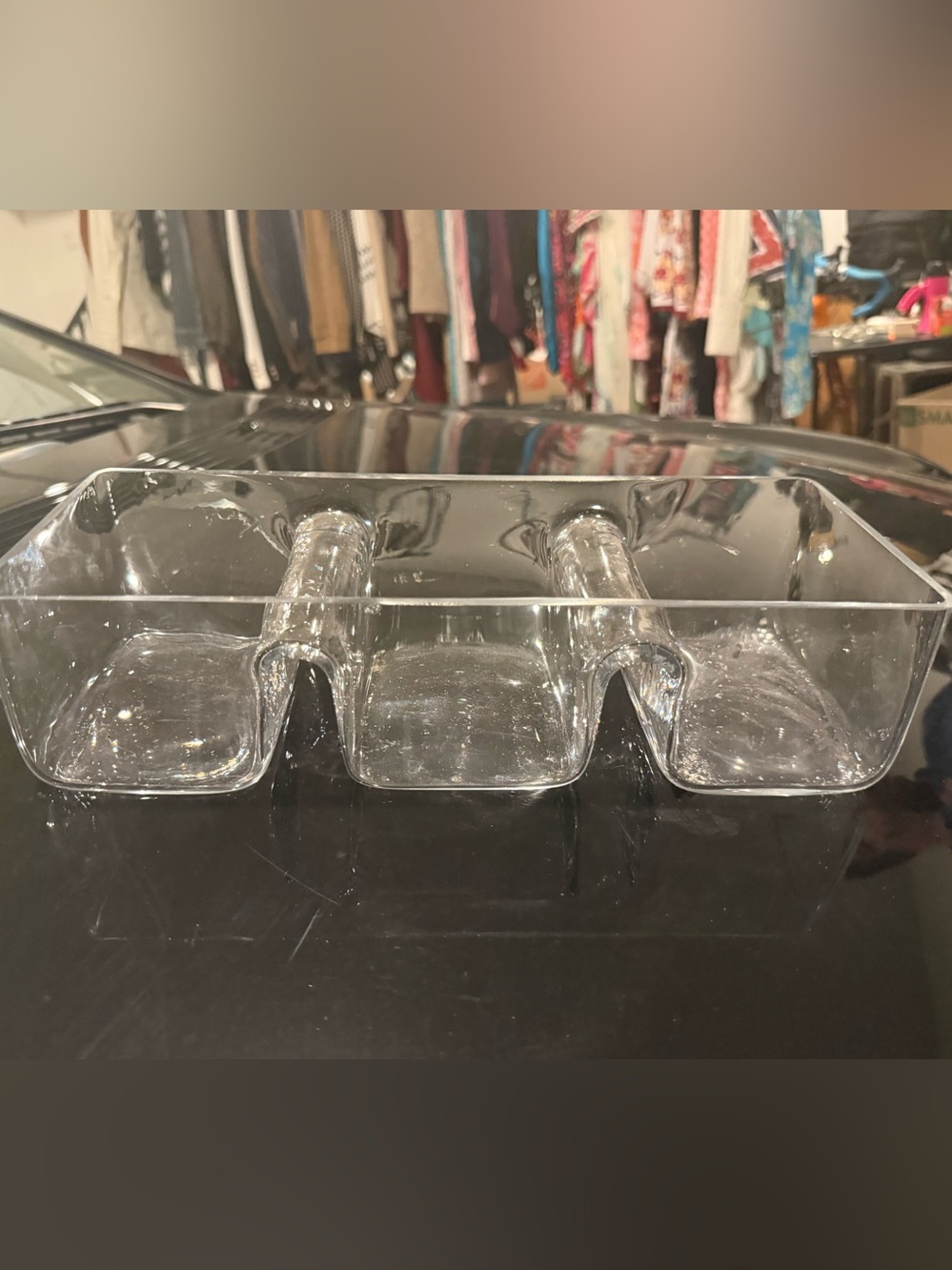 Clear 3-Section Acrylic Serving Dish